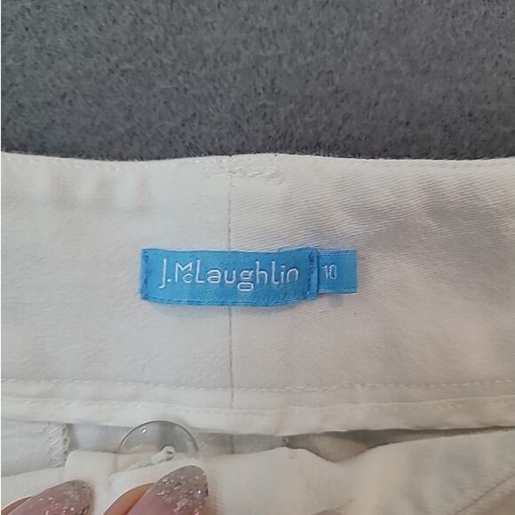 J. McLaughlin Women’s Size 10 White Celia Midi Shorts Cotton Twill EUC - Picture 4 of 11